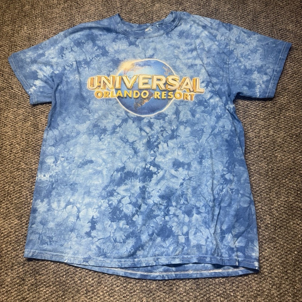 Universal Studio Shirt Mens Large Blue Tie Dye Orlando Resort Hotel